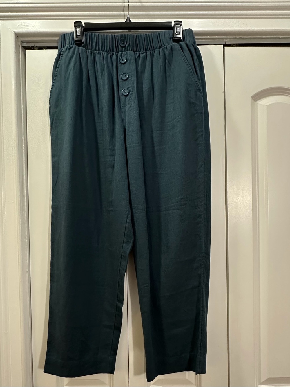 LOFT Outlet High-Rise Straight Pants in Dark Teal